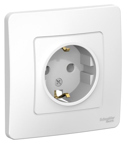 Розетка с заземлением с рамкой Systeme Electric Blanca 1-м. белый картинка